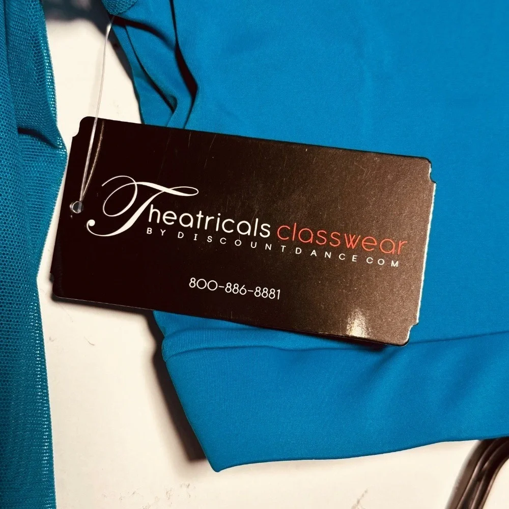CL Theatricals dancewear Teal Crop Top Shorts Set Dance Gymnastics Workout NWT